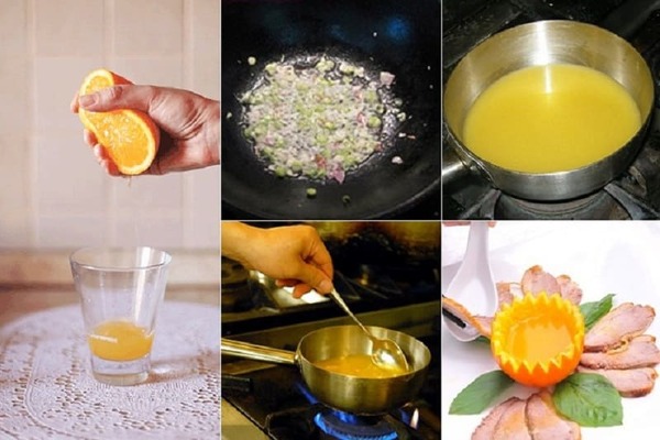 Nấu nước sốt cam