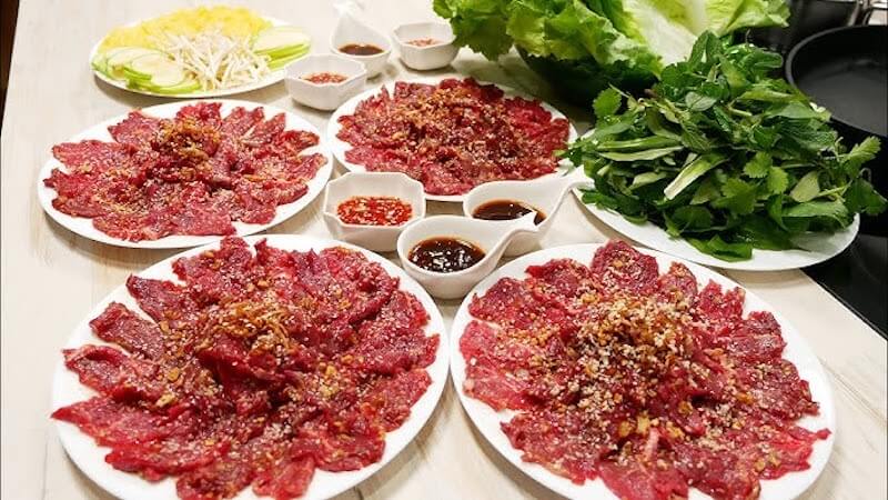Nguyên liệu chính cho món bò nướng lá quế